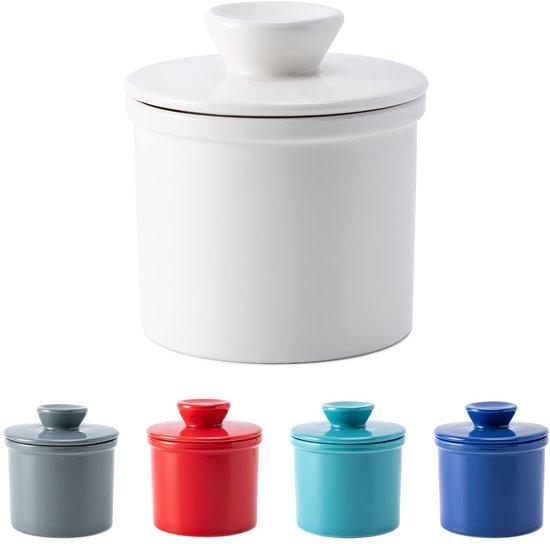 Keramik Butterdose Mit Wasserlinie Und Deckel Französischer Butterhalter Für Frische Streichbutter Weiß