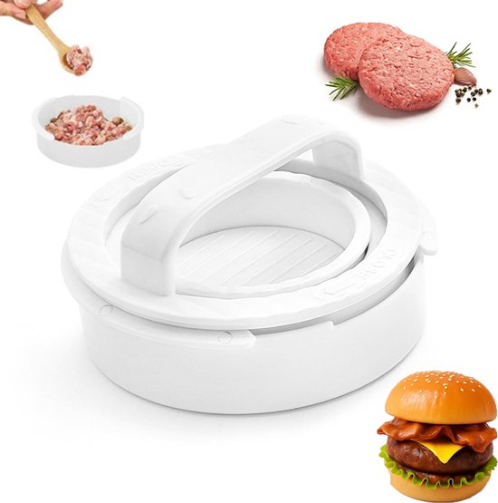 3 In 1 Hamburgerpresse Werkzeug Zur Herstellung Runder Hamburger Hamburgerformer Fleischpresse Hamburgerformer Hamburgerformer Baconformer Weiß F