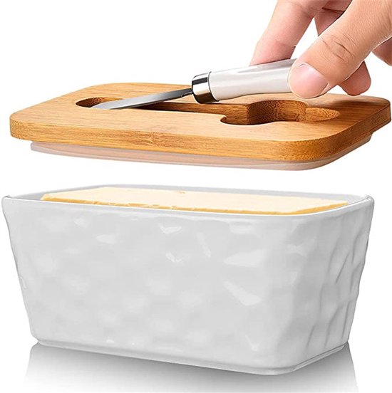 Butterdose Aus Keramik Mit Deckel Butterdose Butterdose Mit Deckel Große Butterdose Für Die Arbeitsplatte Küchendekoration Im Landhausstil Weißes