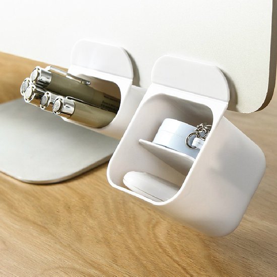 2 Stück Neue, Kreative Diy Stiftehalter, Schreibtischaccessoires, Schreibtisch Organizer, Aufbewahrungsschalen, Polypropylen Weiß