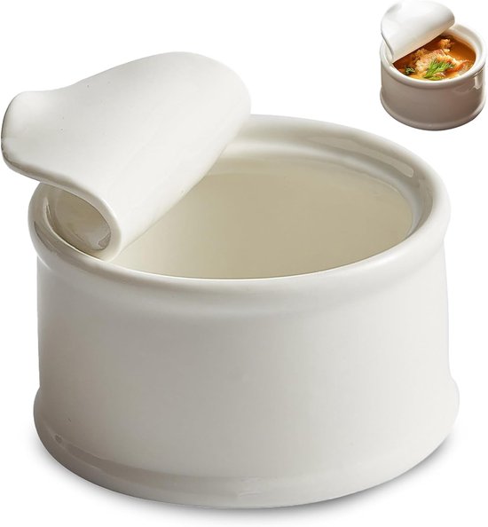 Schalenförmiger Deckel Aus Weißem Porzellan, Für Saucen, Desserts Und Dressings, Für Zuhause, Restaurants Und Hotels.