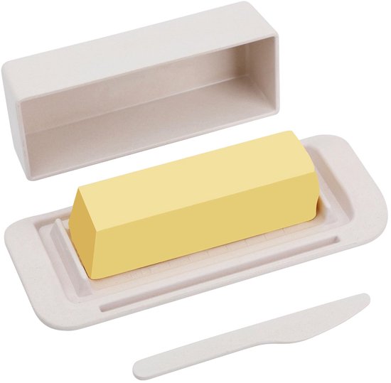 Butterdose Mit Deckel Und Messer Spülmaschinenfest Für Kühlschrank, Arbeitsplatte, Küche Und Gefrierschrank Weiß