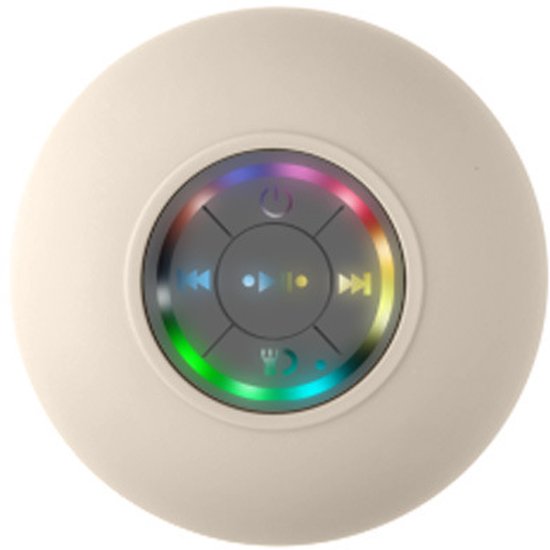 Wasserdichter Bluetooth-lautsprecher – Weiß – Mit Led-beleuchtung