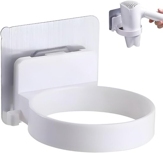 Haartrocknerhalterung Badezimmer Organizer Kein Bohren Erforderlich 89 X 68 X 6 Cm Weiß