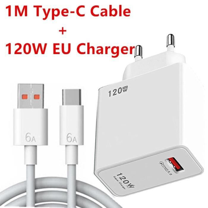 120w Qc 5.0 Usb-schnellladegerät, Unterstützt Fast Charge 5.0, Geeignet Für Huawei 6, 8 Und Andere Modelle - Europäisches Standard-ladegerät Und Datenkabel Im Lieferumfang Enthalten.