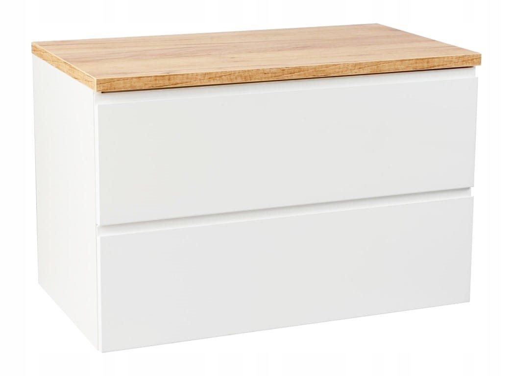 Badezimmerschrank Mit Arbeitsplatte 80x50 Cm, Hängend, Weiß Glänzend, Modus