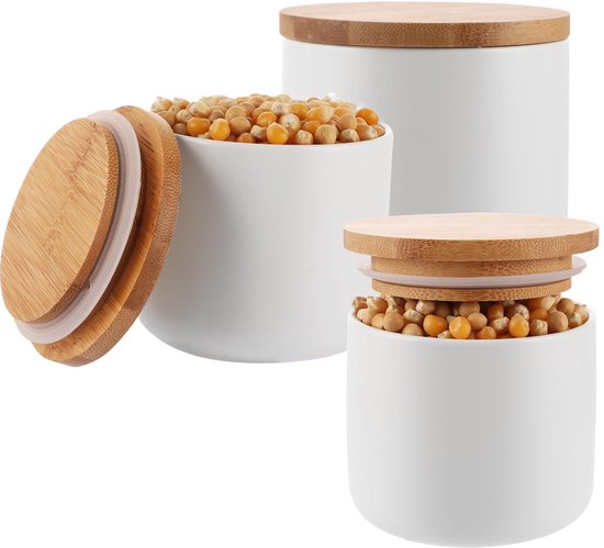 Keramikdosen Mit Deckel 3er Set 260 Ml Zuckerdose Mit Deckel Weiß Salzdose Salz Zucker Kaffee Tee Gewürze