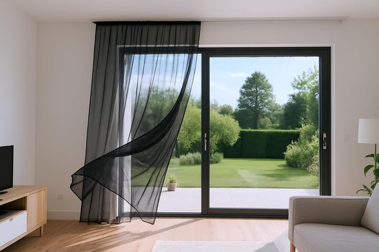 Moskitonetz Mit Stangen Für Fenster Und Türen Mit Fransen. Einfache Montage. Für Den Innen Und Außenbereich. Mückenschutz Für Türen Und Fenster.