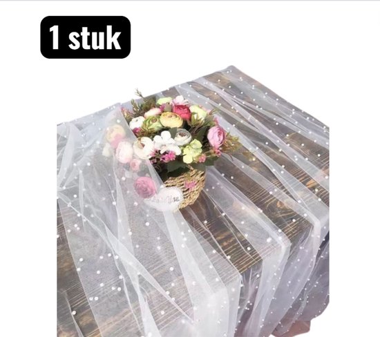 1 Stück Netzstoff Spitzenstoff 300 X 160 Cm Geschenkpapier Nylonnetz Mit Perlen Und Ausschnitten Blumendekoration Dekorativer Schleierstoff Für B