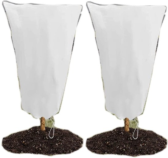 2 Stück 80 X 100 Cm Große Pflanzenschutzhüllen Mit Kordelzug Gegen Frost Für Bäume, Sträucher Und Andere Pflanzen – Winterschutz, Insektenschutzbeutel