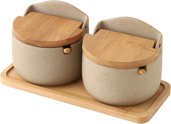 Salzstreuer Mit Deckel Gewürzset Küchenorganisation Inklusive Holzlöffel 2er Set Weiß