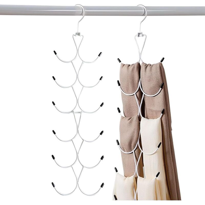 1 Set Schalaufhänger, Schalorganizer Mit 12 Haken, Krawattenaufhänger Für Den Kleiderschrank, Platzsparender Schrankorganizer Für Schals