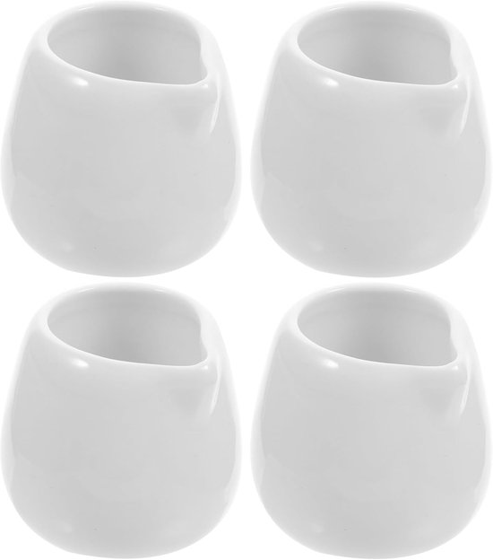4-teiliges Mini-milchkännchen Aus Keramik Mit Ausgießer, Weiße Saucenschale Für Sahne, Saucen, Gewürze – Kleines Milch- Und Saucenkännchen