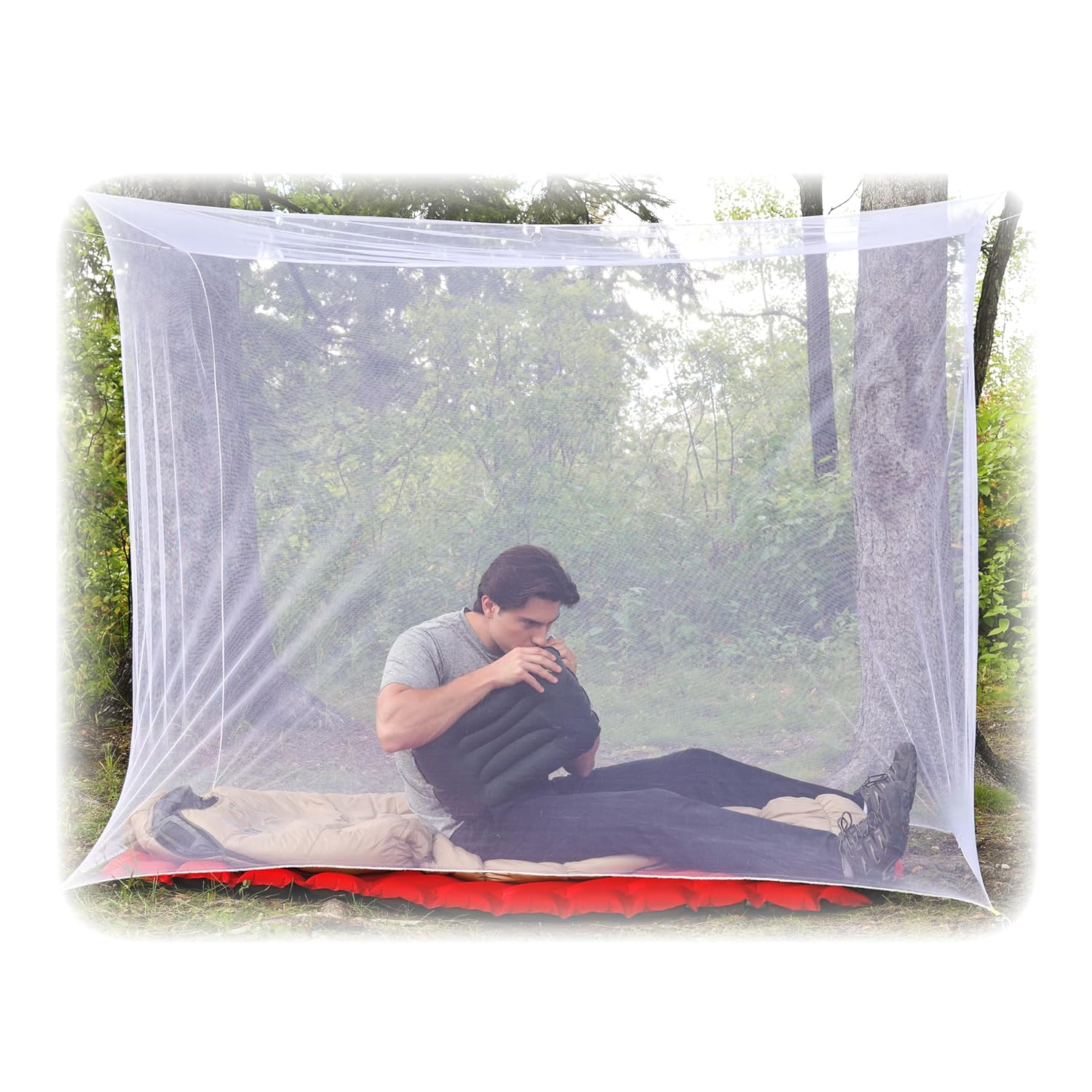 Rechteckiges Moskitonetz – Leichtes Netzgewebe Für Camping, Reisen Und Outdoor-aktivitäten – Weiß, 78" X 32" X 59