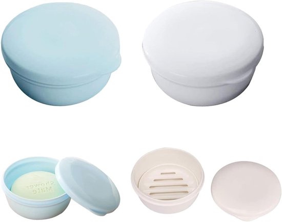 Seifenschale Aus Kunststoff, Blau Und Weiß – 2er-set – Ideal Für Unterwegs – Praktisch Und Hygienisch