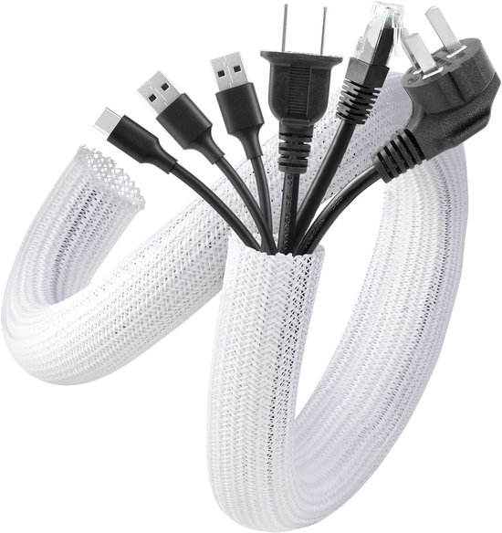Weißer Kabelschutzschlauch, 1 Stück, 0,75 Fuß 1,18 Zoll (ca. 30 Mm) Für Schreibtisch, Homeoffice, Computer Und Tv Kabel, Inklusive Kabelschutz Ge