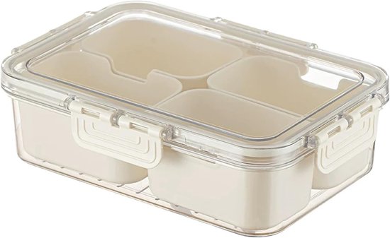 Luftdichter Vorratsbehälter Snackbox Snackbox Mit Fächern Aufbewahrungsbox Mit 8 Fächern Snackschale Mit Trennwänden Weiß Kunststoff