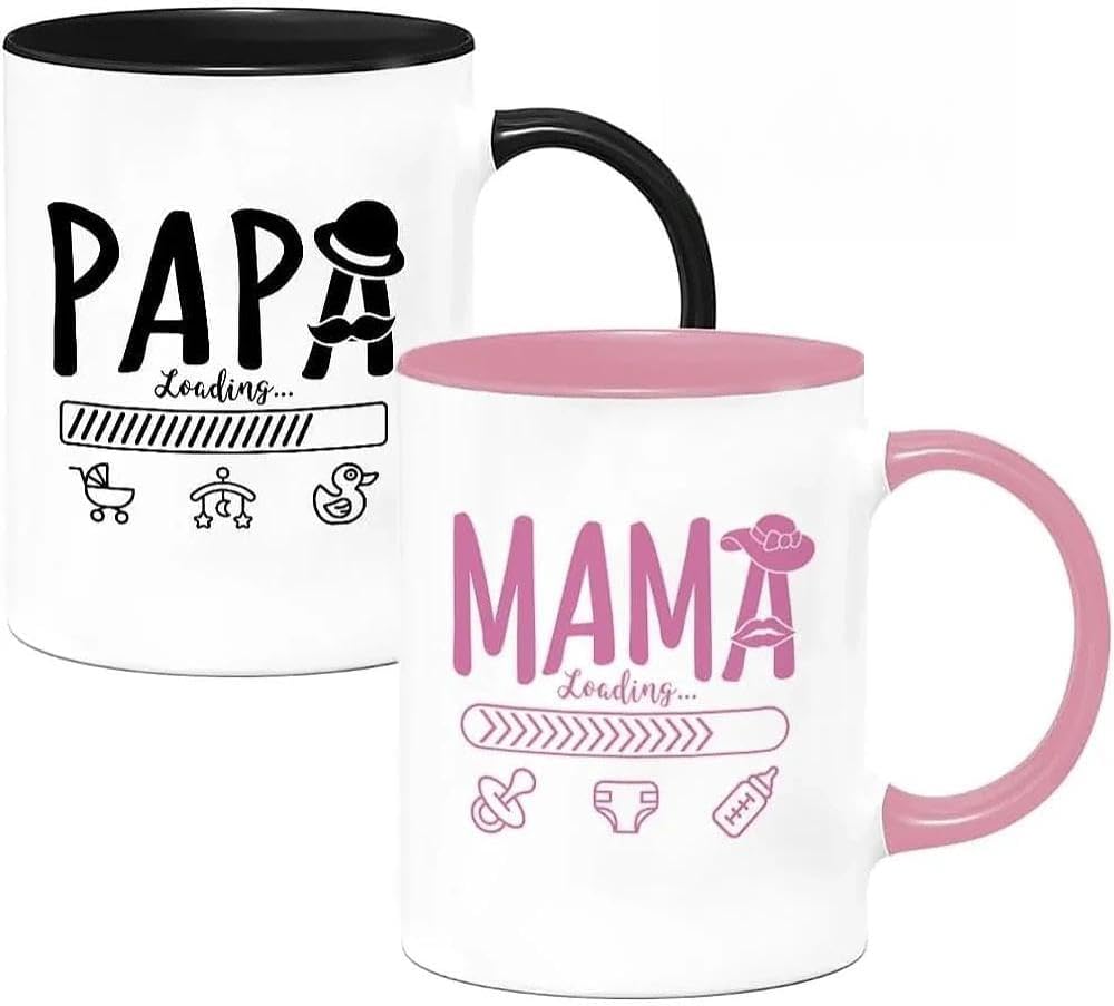 Tassen Für Werdende Eltern Mit Münzmotiv – Originelles Geschenk Für Mama Und Papa – Geschenkidee Für Schwangerschaft Und Babyparty – Personalisierte 350-ml-tassen