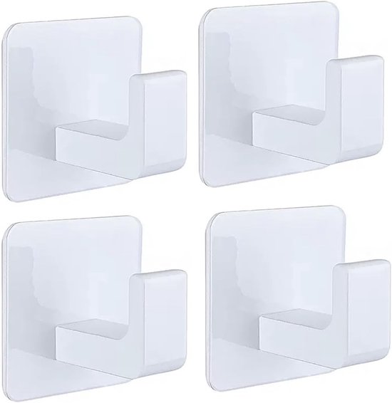 4er-pack Selbstklebende Handtuchhaken, Wandhaken, Selbstklebende Kleiderhaken, Bohrfrei, Für Küche Und Bad (weiß, 4er-pack)