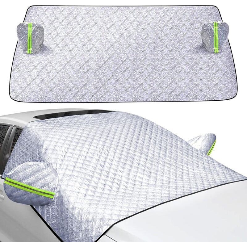 Auto-windschutzscheibenabdeckung, Wasserdichter Winter-windschutzscheibenschutz, Windschutzscheibenabdeckung Mit Spiegelabdeckung Und Reflektorstreifen, Universell Für Pkw Und Suvs