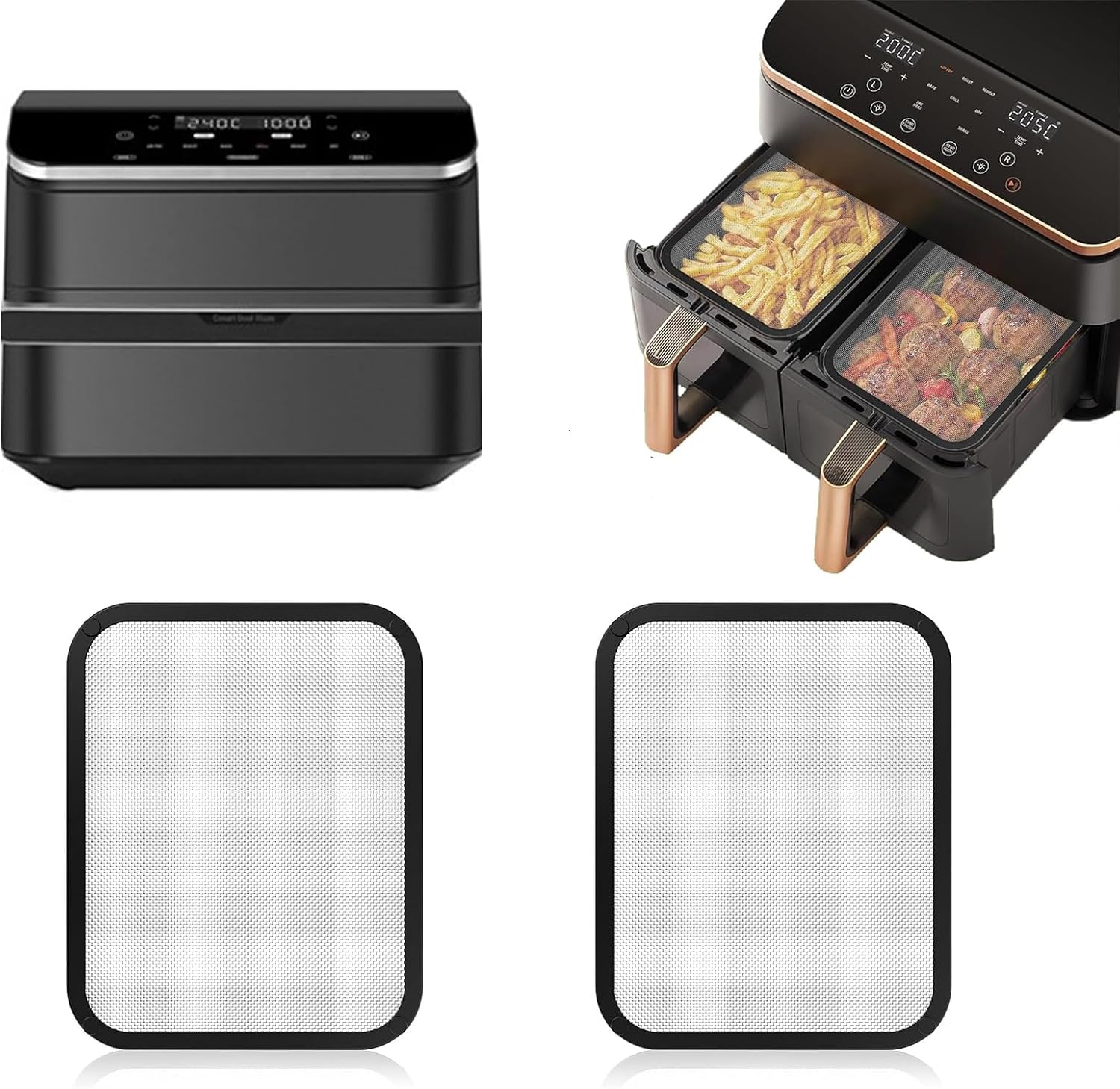 Feinmaschiger Spritzschutz Aus Edelstahl, Für Cosori Airfryer 8,5l/dual Blaze Twinfry 10l, Für Cosori 8,5l Caf-r901-aeu, Gegen Fettspritzer (2 Stück)