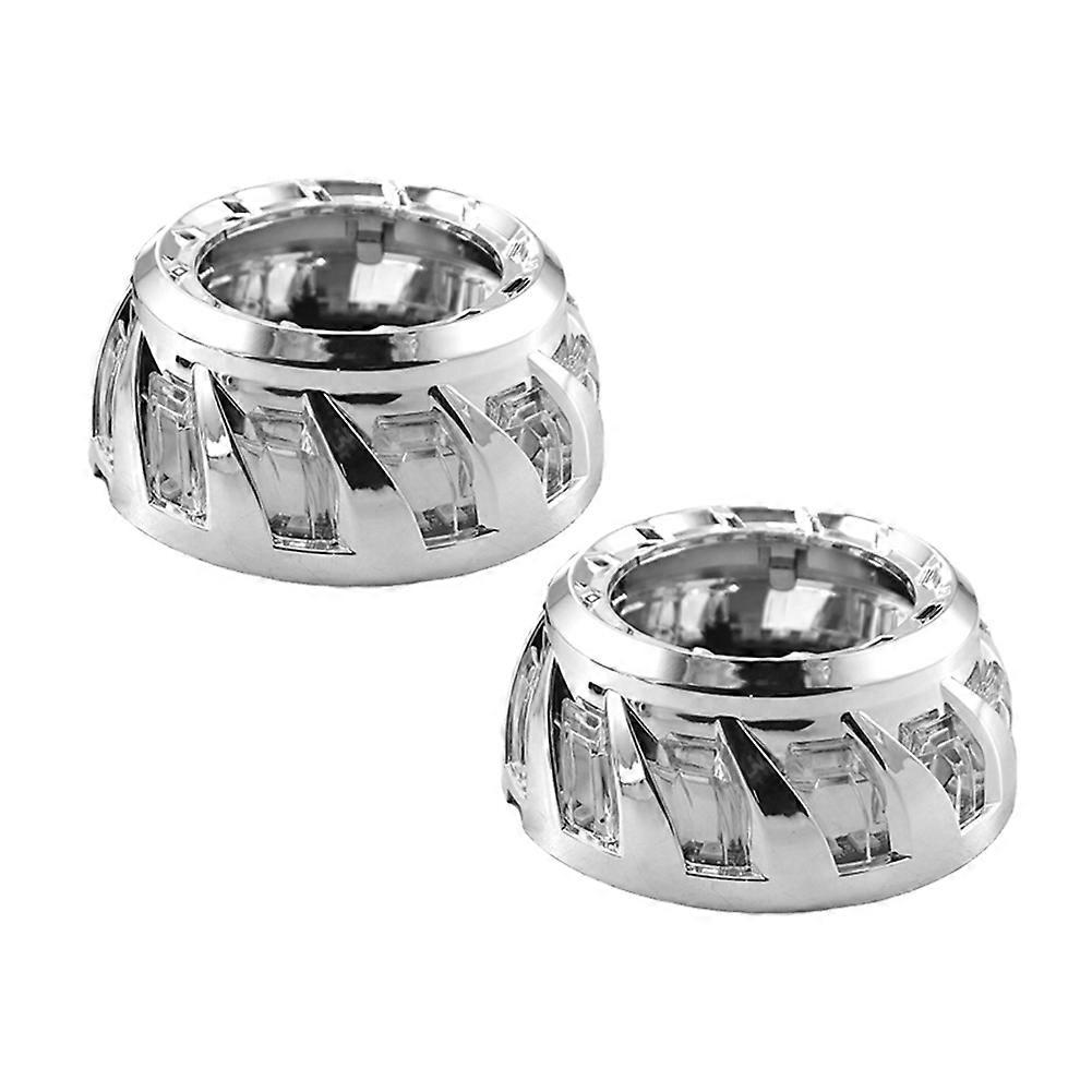 Set Aus 2 Scheinwerfer-modifikationszubehörteilen: 3-zoll-xenon-led-projektorlinse, Spiralabdeckung, Integriertes Weißlicht, Tagfahrlichtschutz.