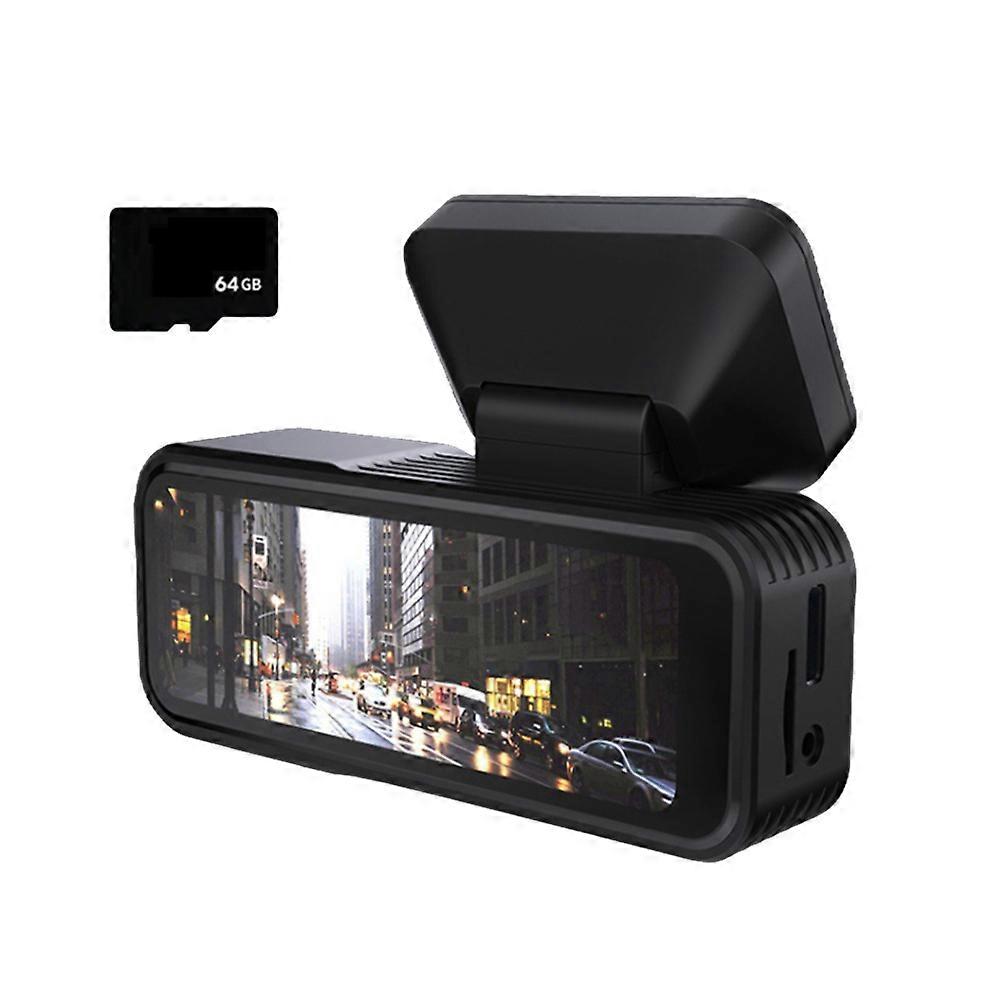 A215 Dashcam Mit 64 Gb Festplatte, 4k Uhd 2160p, Dual-kamera, Dvr-recorder, 170° Weitwinkel-rückansicht, Nachtsicht.