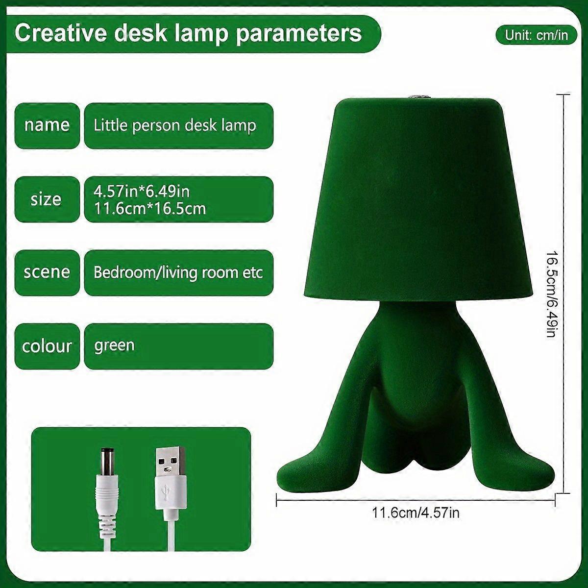 Schreibtischlampe In Form Einer Plüschpuppe Mit Cartoon-motiv, Wiederaufladbarer 1200-mah-akku, Touch-steuerung, Nachtlicht Mit 3 Farbtemperaturen Für Schlaf- Und Wohnzimmer