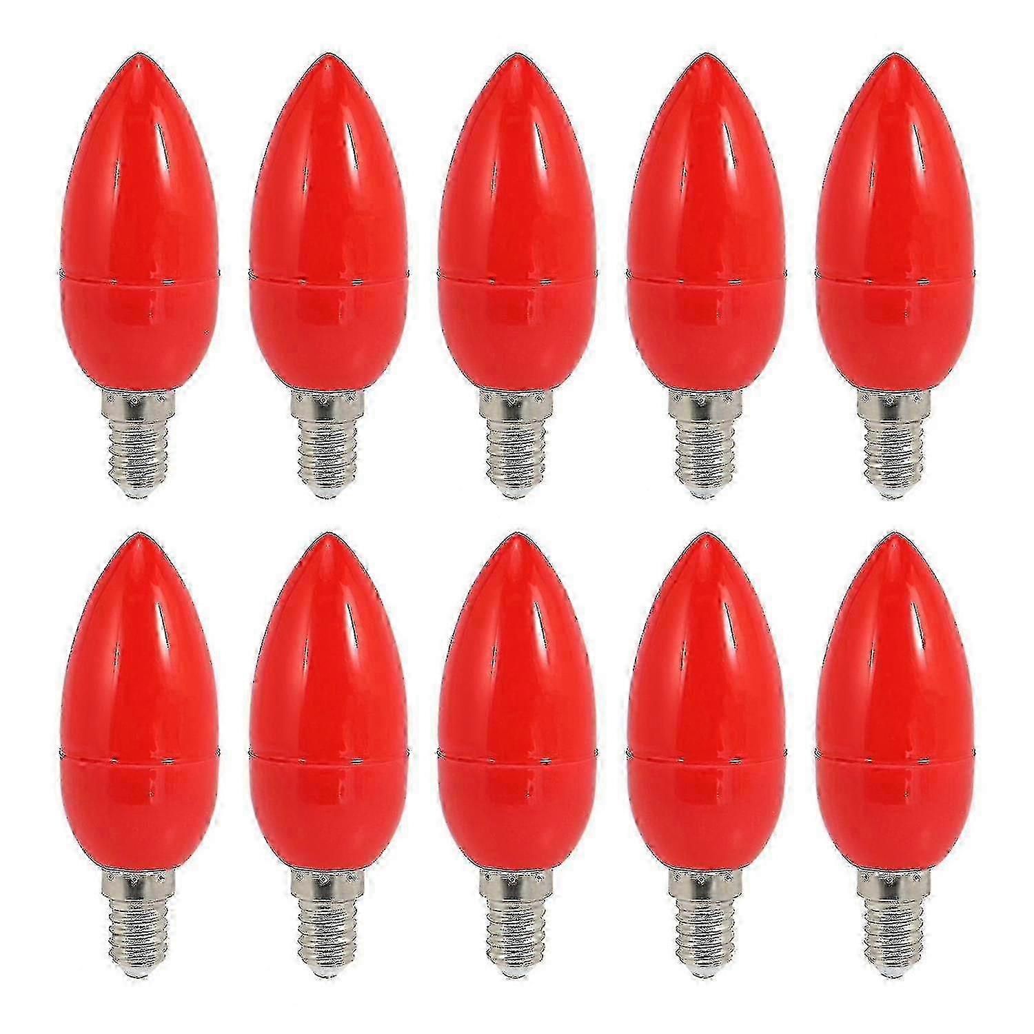 Rote E14 Led-lampen, 10er-packung, Geringer Energieverbrauch.