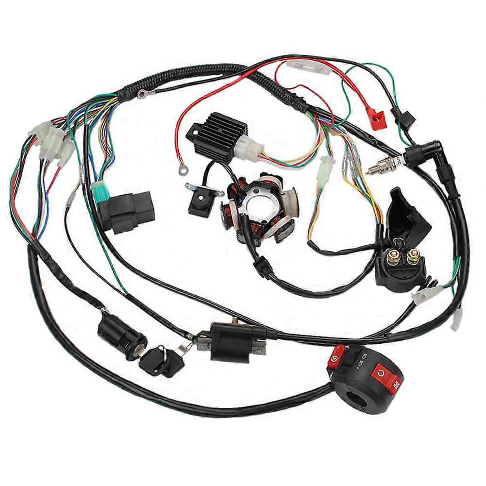 Kompletter Elektrischer Kabelbaum Für Motorrad, Quad, Pitbike, Buggy, Kart, Cdi, Stator, 6 Zündspulen Für 50-125 Cm³ Motoren.
