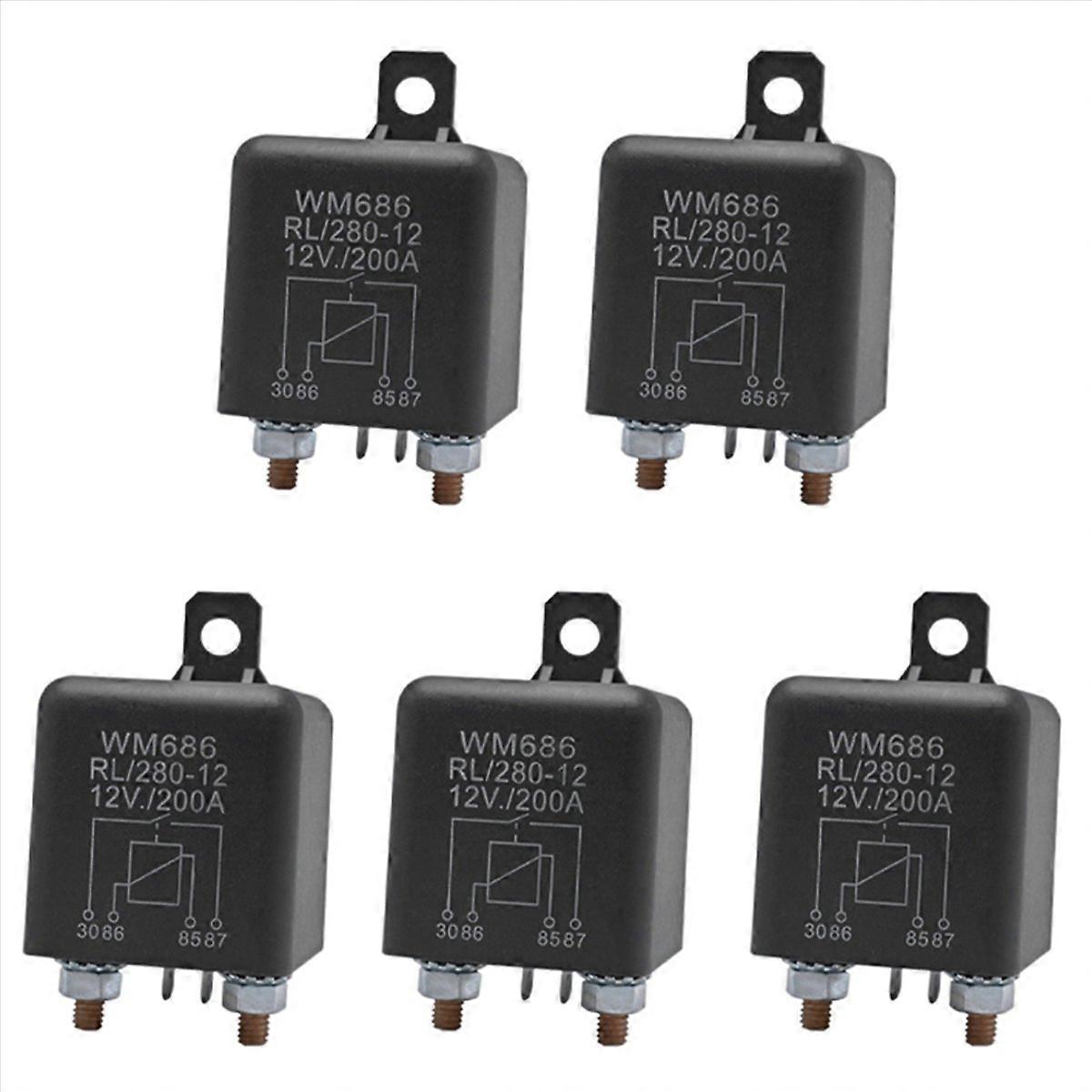 5 X 12v 4-poliges Wm686 Batterietrennrelais, Normalerweise Offenes Relais Rl/280 200a, Für Kfz-ein/aus-schalter