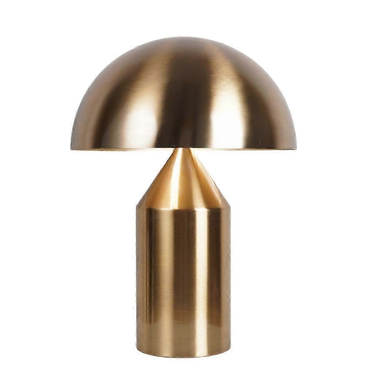 Tischleuchte Im Nordischen Pilzstil, E27-fassung Aus Eisen Mit Goldfinish, Europäischer Stecker