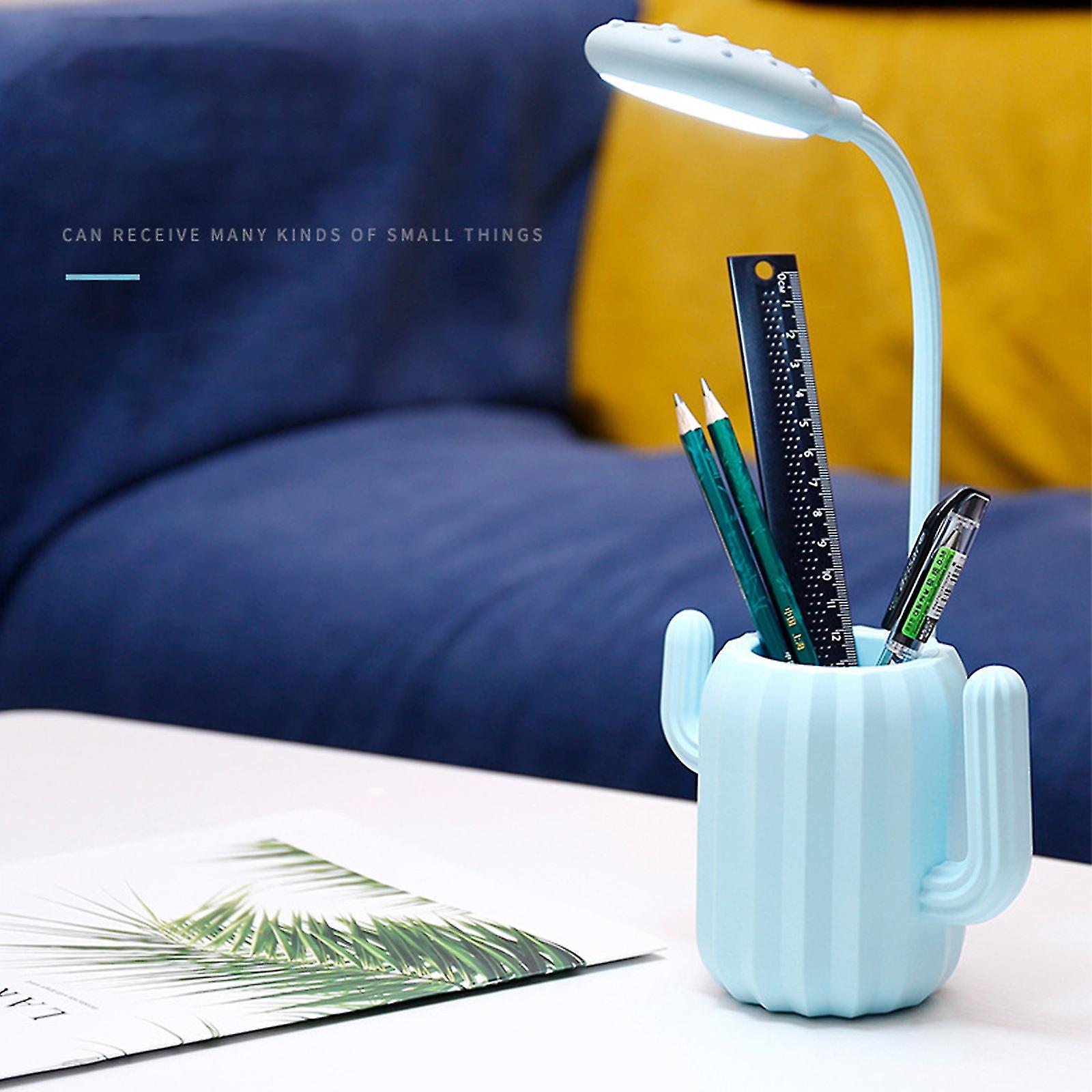 Schreibtischlampe Mit Augenschutz, Tischlampe, Stifthalter In Kaktusform, Wiederaufladbare Led-tischlampe, Nachttischlampe Für Studenten, Leselampe Mit Natürlichem Licht – Lamp-yu