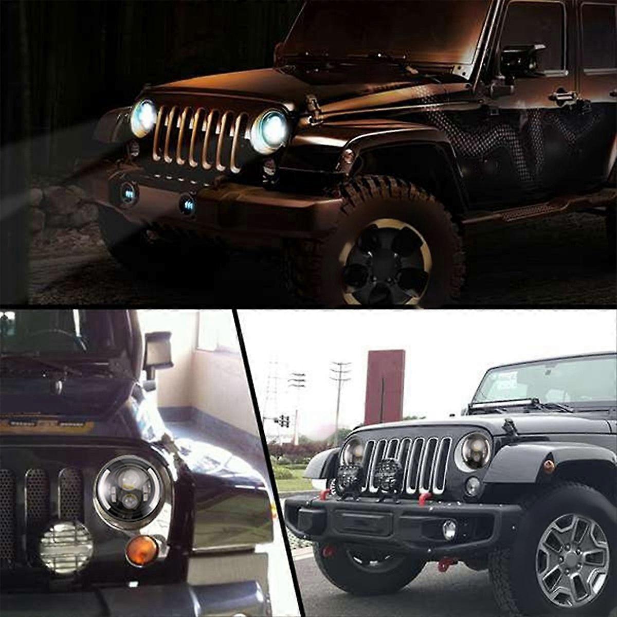 7-zoll-rundscheinwerfer Mit 200 W Led-beleuchtung, Lichtringen Und Tagfahrlicht Für Jeep (1 Stück)