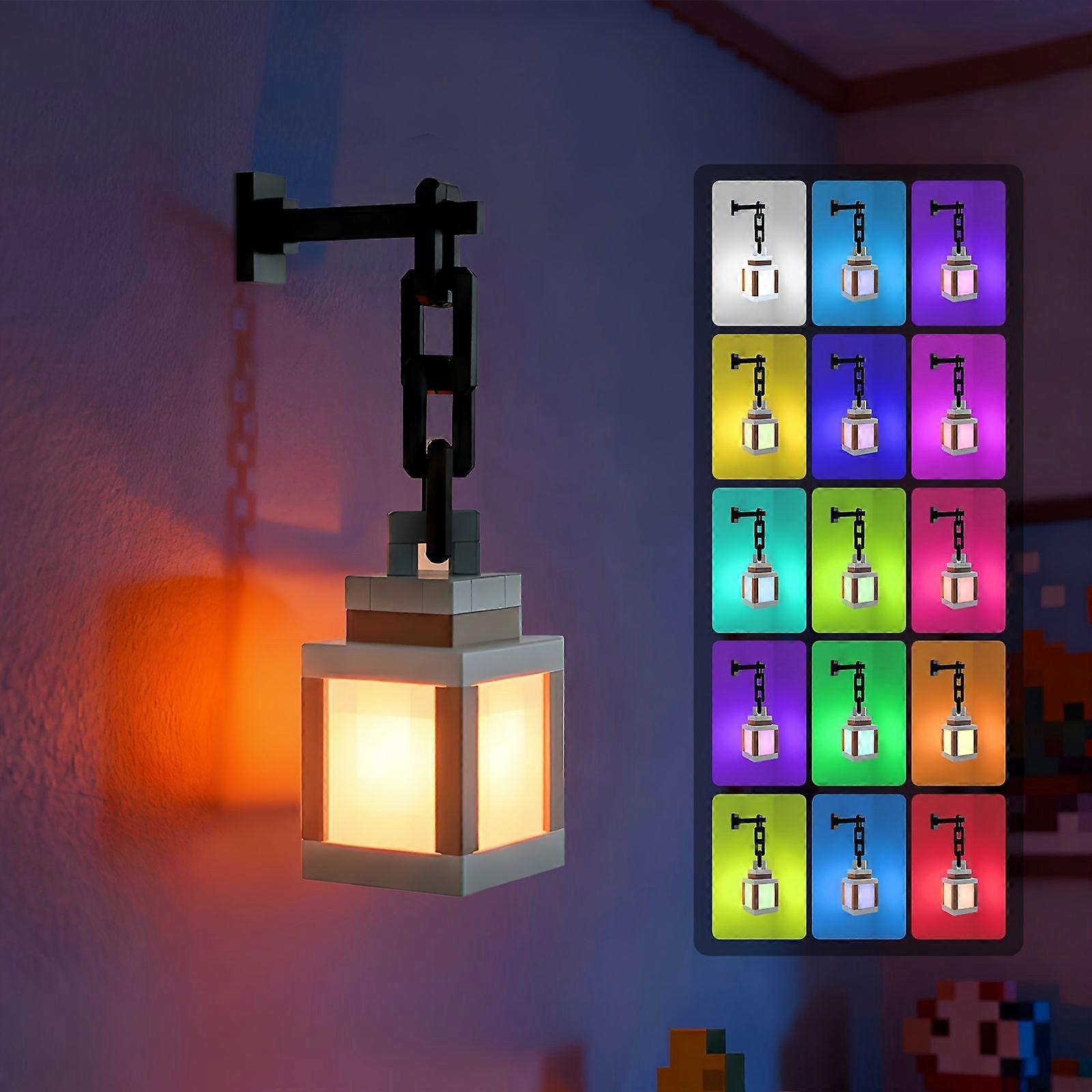 Pixelförmige Laternen-nachtleuchte, 16-farbige Led Mit Touch-steuerung Und Fernbedienung, Wiederaufladbare, Wandmontierbare Tischlampe Für Die Raumdekoration