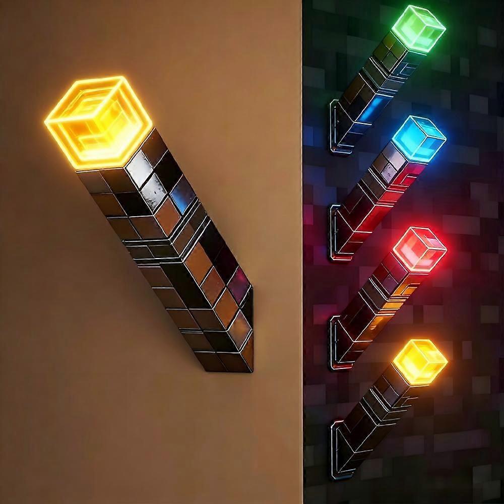 Pixel-led-nachtlicht-taschenlampe, 4-farbig, Wiederaufladbar, Sowohl Als Hand- Als Auch Zur Wandmontage Geeignet, Retro-würfeldesign Für Stimmungsvolle Raumbeleuchtung