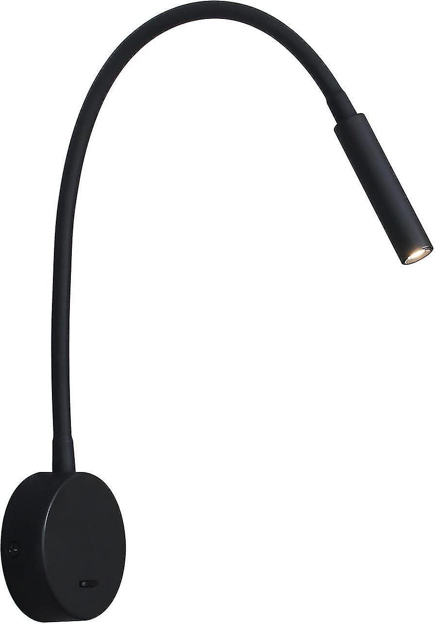 Schwarze Leselampe, Flexible Schwanenhals-led-lampe 3w 3000k Wandmontage-leselampe 240v Mit Schalter Für Schlafzimmer, Wohnzimmer, Innenräume
