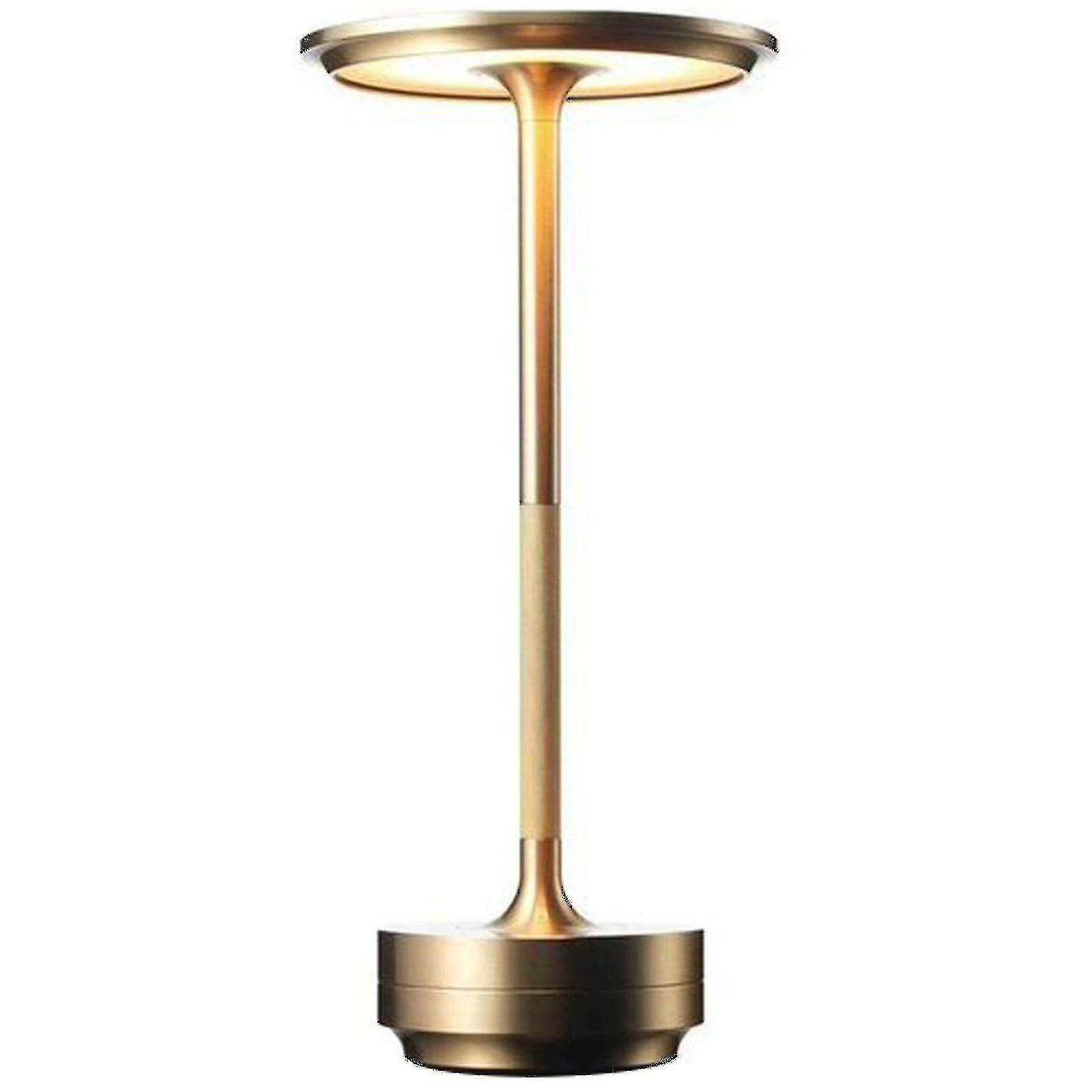 Kabellose, Dimmbare, Wasserdichte Tischleuchte Aus Metall, Usb-aufladbar (gold) - Yuyu
