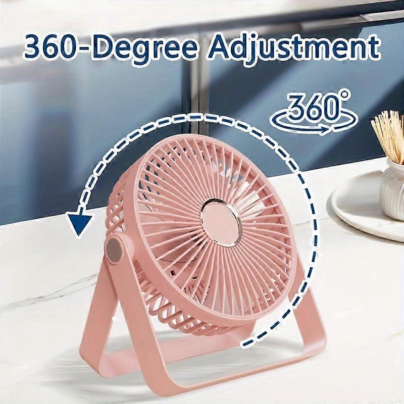 Wiederaufladbarer Tischventilator Mit 1200-mah-akku, 3 Leisen Geschwindigkeitsstufen, Faltbarem Design Und Schlaflicht, Usb-stromversorgung Für Zuhause, Büro Und Reisen