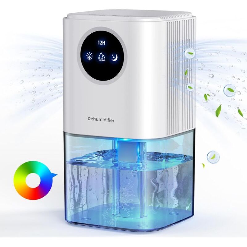 Luftentfeuchter Mit Anti-schimmel-funktion, Tragbarer, Leiser 1700-ml-elektro-luftentfeuchter Für Zuhause, Schlafzimmer/badezimmer/keller Mit 7-farbiger Led-anzeige, Timer Und Automatischer Abschaltun
