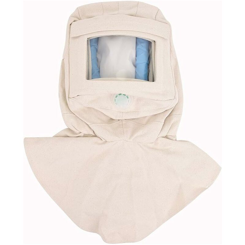 Sandstrahlhaube, Windschutz-/sandstrahlmaske, Staubschutzmaske (beige)