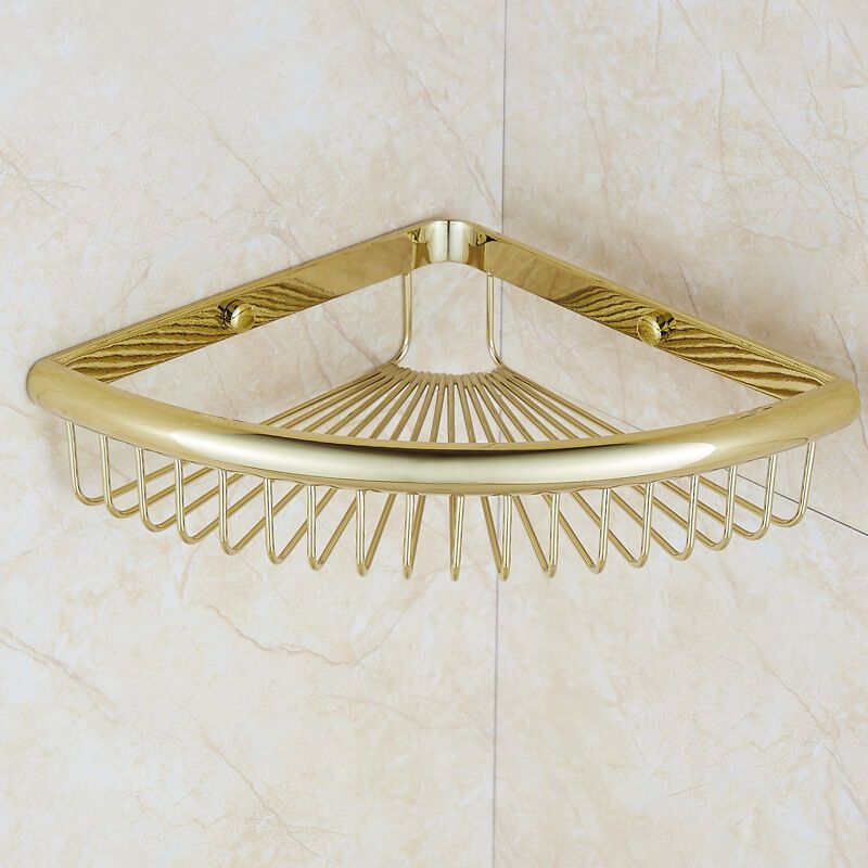 1 Stück Kupfer-dreieck-wandregal, Eckregal Für Badezimmer, Küche, Schlafzimmer, Wohnzimmer, Aufbewahrungskorb (gold)