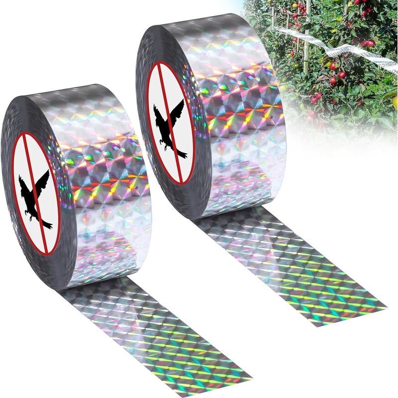 2 Rollen Vogelschutzband, 80 M X 2,4 Cm, Reflektierendes Vogelschutzband, Doppelseitiges Abwehrband Zum Schutz Von Häusern, Gärten Und Höfen