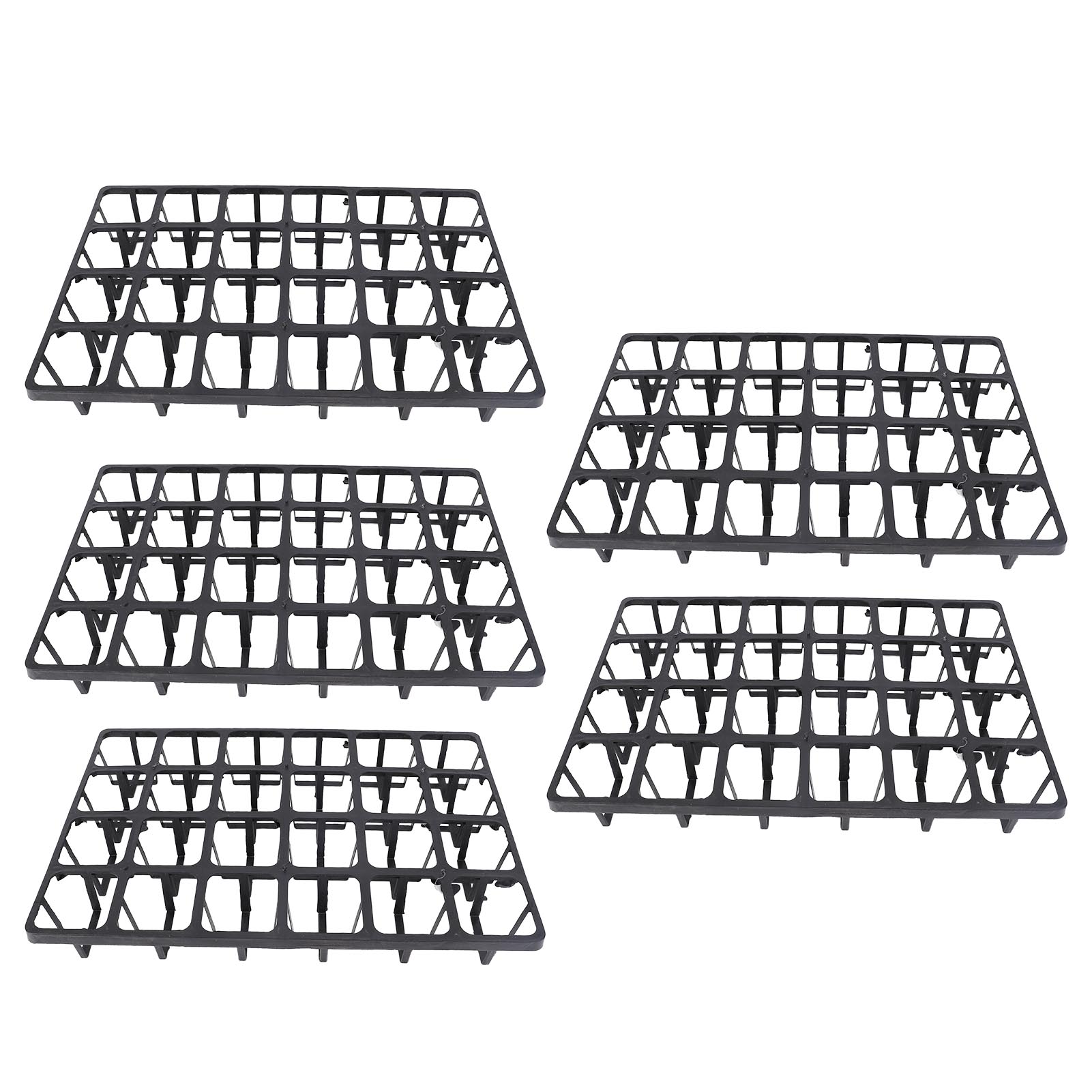 Quadratische Transportschale Aus Kunststoff Für Blumentöpfe (5 Stück, 24 Fächer) - Ideal Für Den Garten