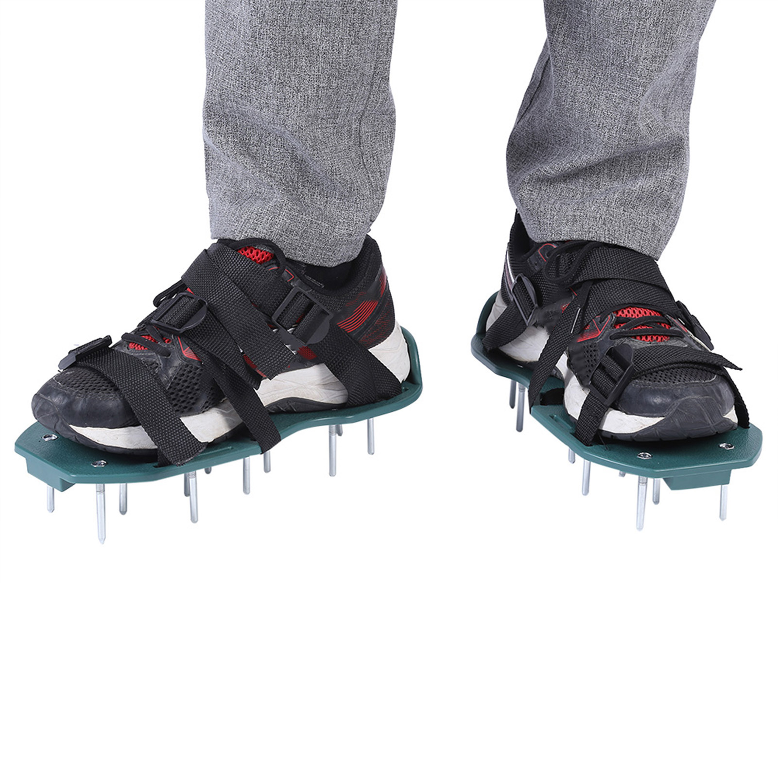 Paar Rasenlüfter-sandalen, Robuste Rasenschuhe Mit Spikes Und Schnalle, Gartengerät (3 Riemen)