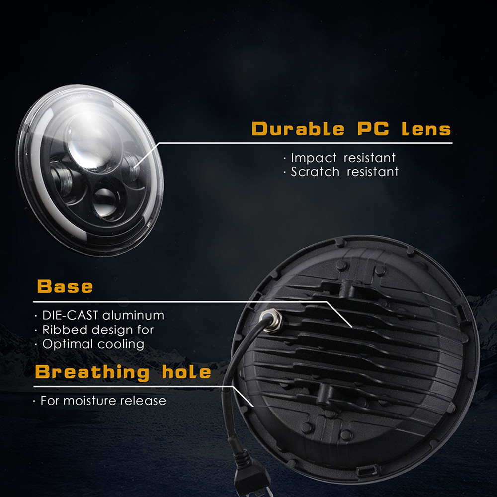 7-zoll-led-ringlicht Mit Angel Eyes, 150 Watt, H4/h13