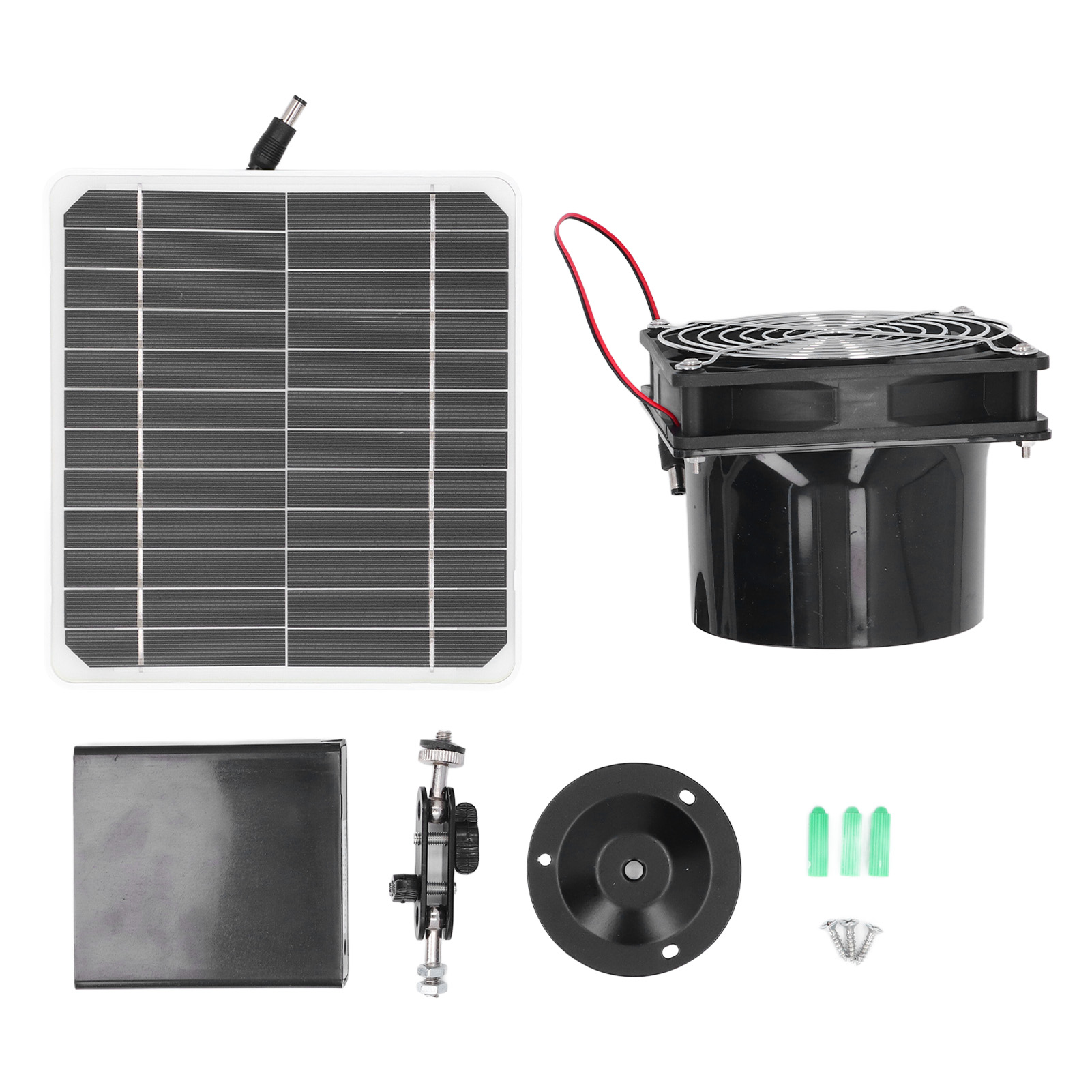 50-w-12-v-monokristalliner Solar-abluftventilator, Ventilator-set Mit 16,5 Cm (6,5 Zoll) Solarpanel Und Schutzgitter, 24/7-dauerbetrieb