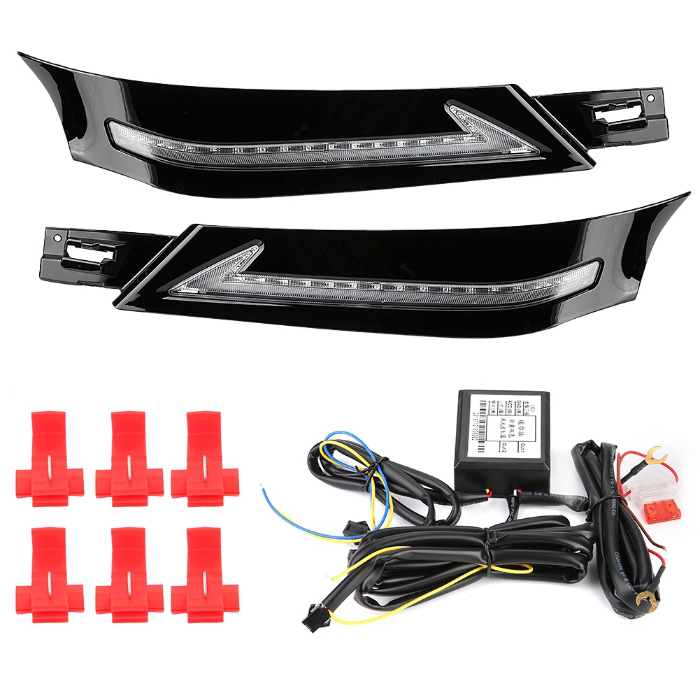 Paar Zweifarbige Led-tagfahrlichter, Blinker Und Nebelscheinwerfer Für Toyota Vellfire 2016-2018