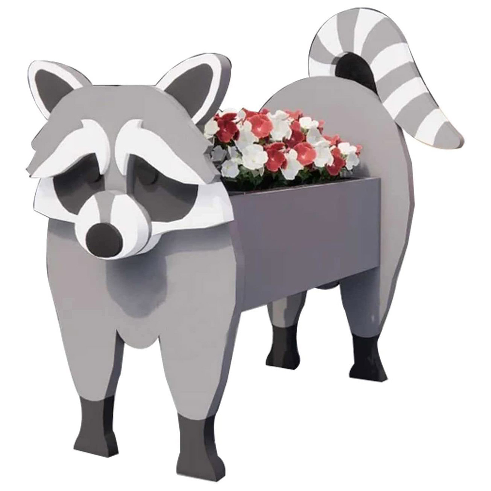Blumentopf Mit Tiermotiv, 34 X 24 Cm, Aus Pvc, Waschbär-design, Originell Und Niedlich, Ideal Für Sukkulenten Und Kleine Blumen.