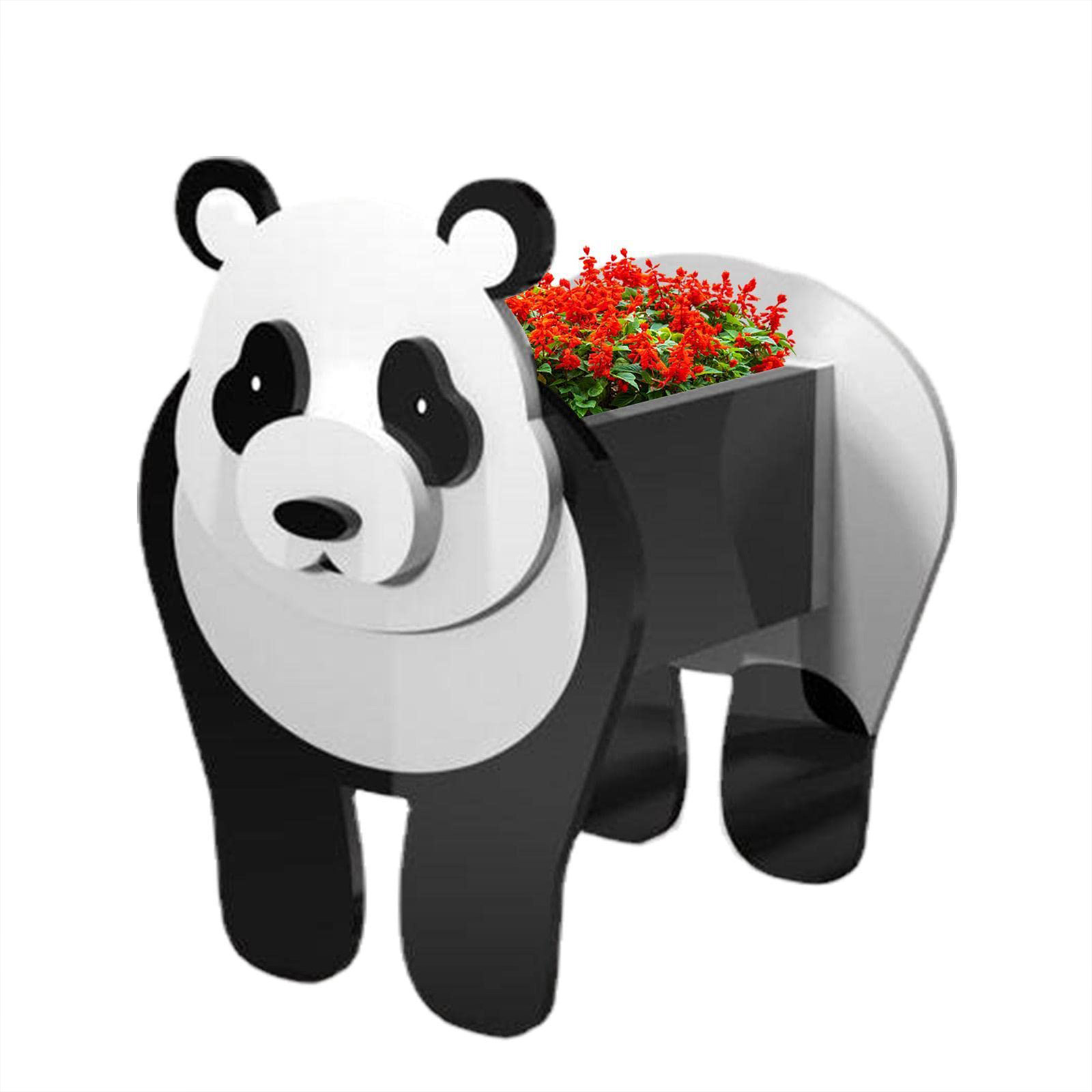 Tierblumentopf 34x24cm Aus Pvc, Originell Und Niedlich, In Form Eines Pandas, Ideal Für Sukkulenten Und Kleine Blumen.